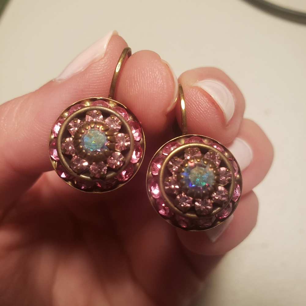 Liz Palacios Swarovski pink earrings